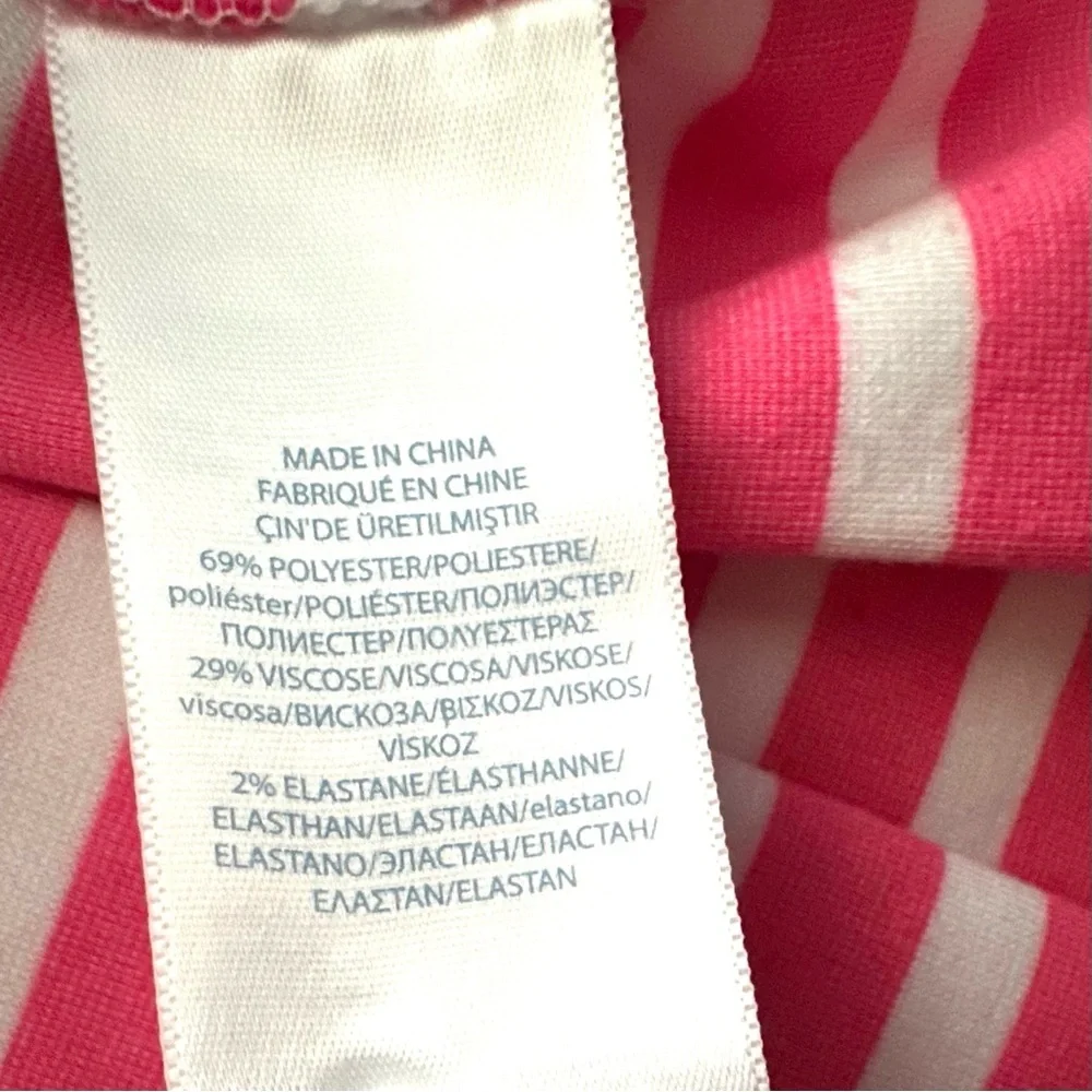 Ralph Lauren Pink & White Striped Pleated Dress Fit Flare Soft Baby Infant 3M